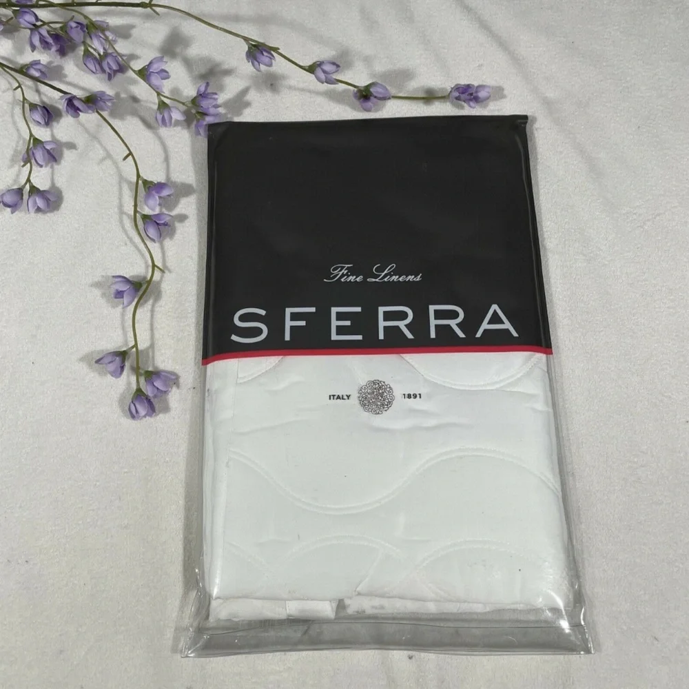 NIB Sferra Franca‎ Quilted [ 1 Boudoir ] Pillow Sham in White